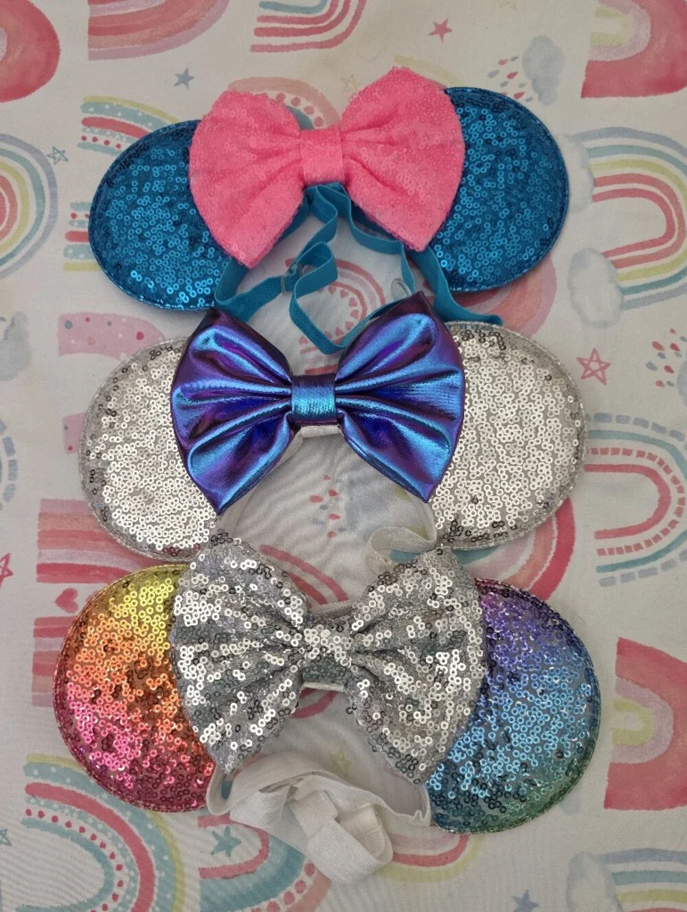 Adjustable Minnie Mouse Sequin Bow Headbands